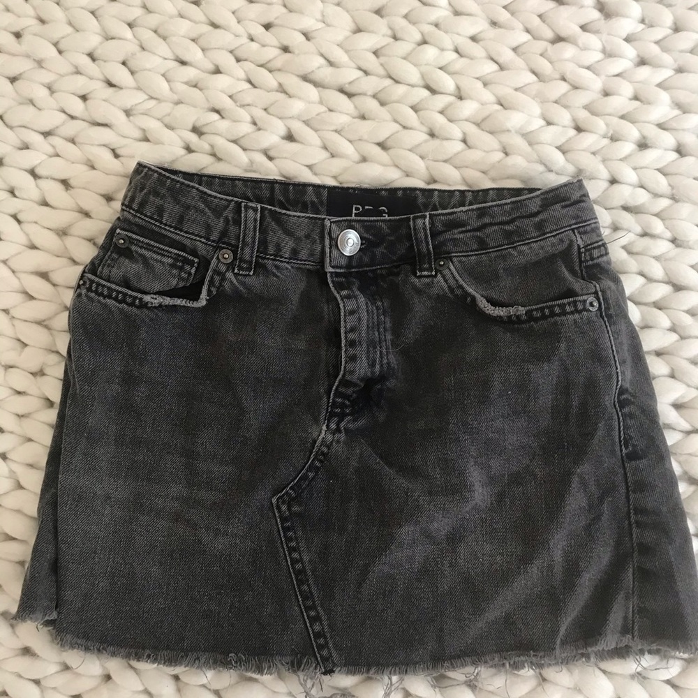 BDG black denim mini skirt